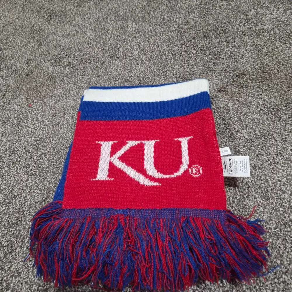 Kansas Jayhawks University of Kansas NCAA Knit Fringe Scarf